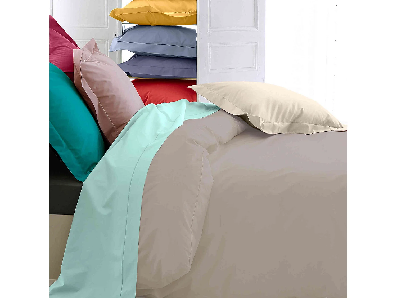 Housse de couette percale lin 140x200 cm - Tradilinge