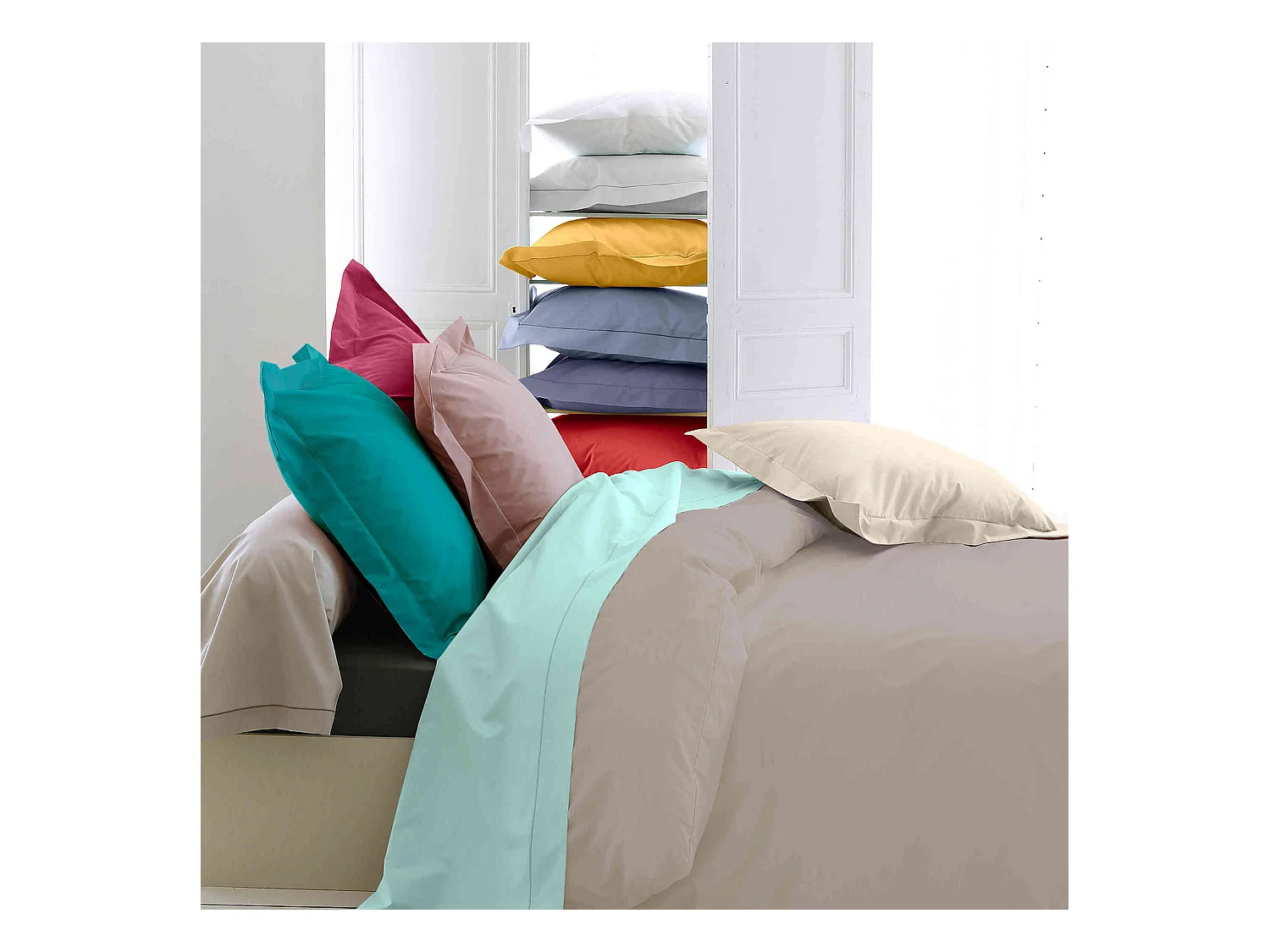 Housse de couette percale lin 140x200 cm - Tradilinge