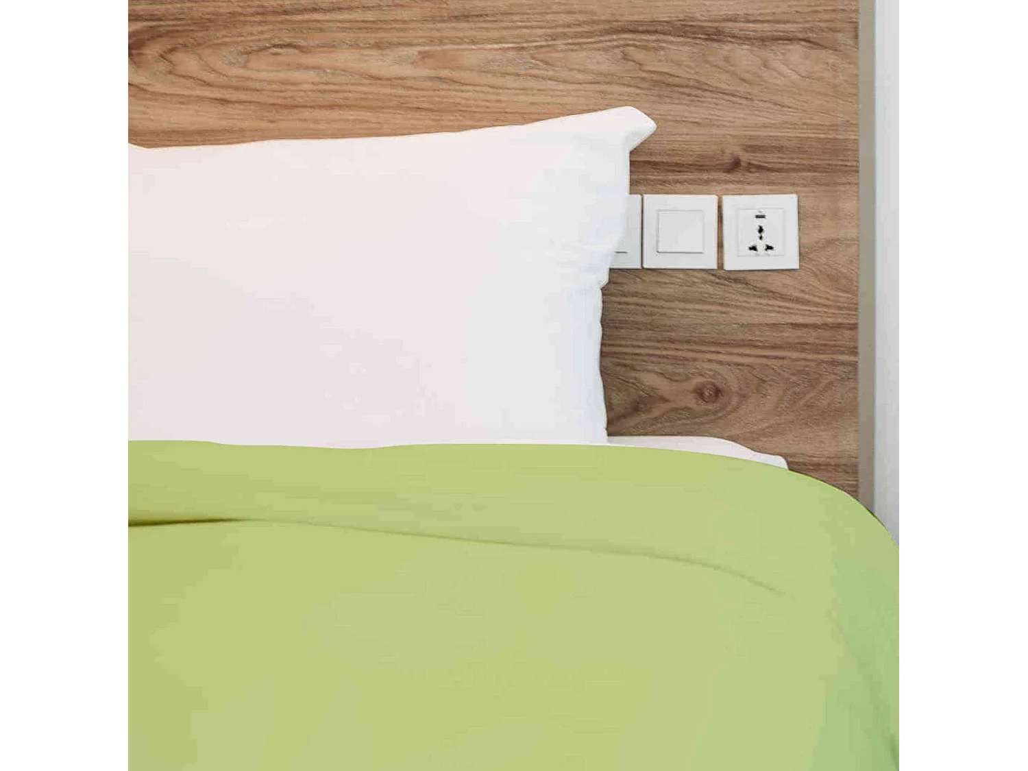 Housse de couette 100% coton anis 240x220 cm - Tradilinge