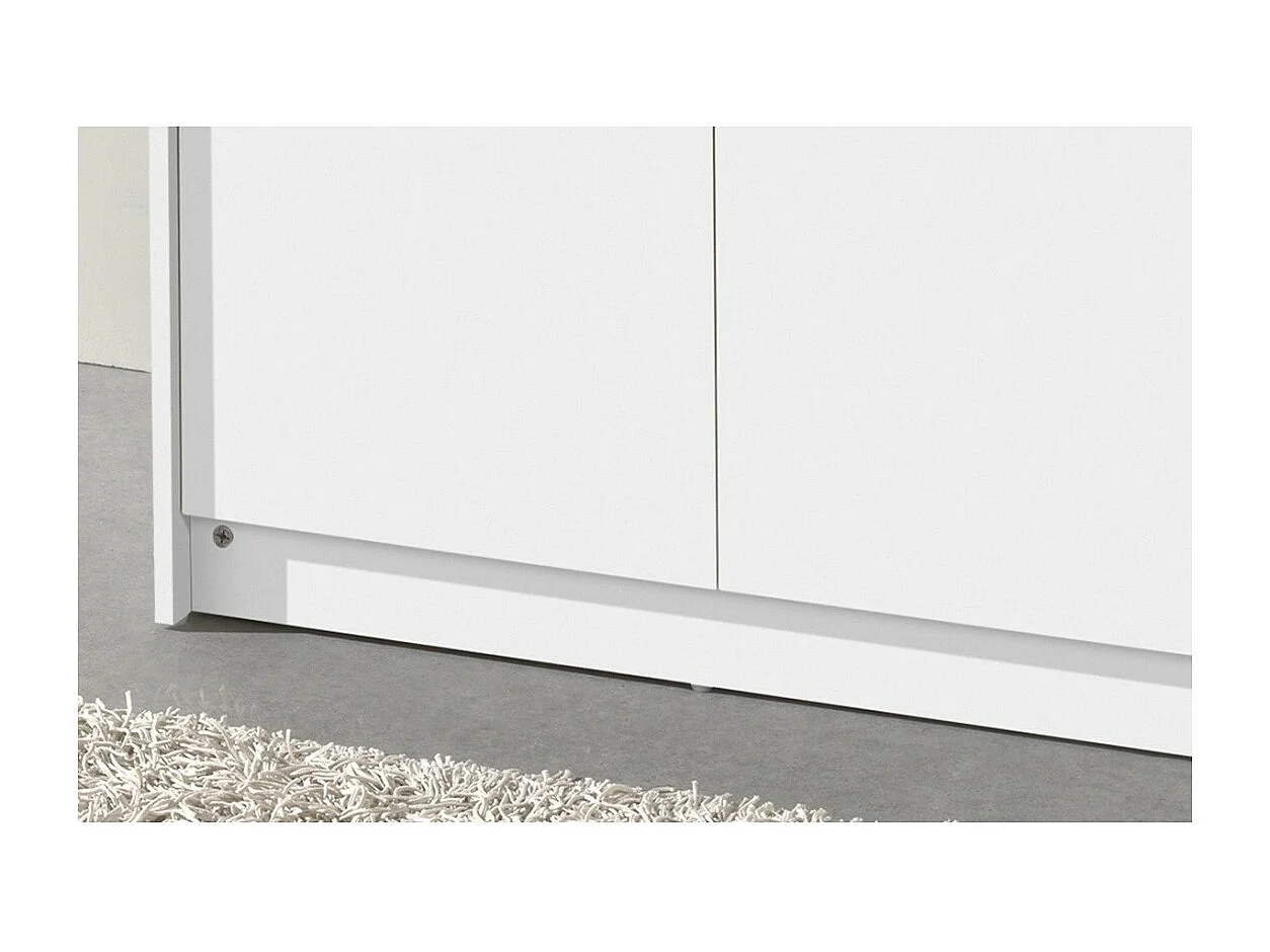 Armoire 2 portes coloris blanc collection REY. Garde Robe idéal pour votre entrée ou votre buanderie