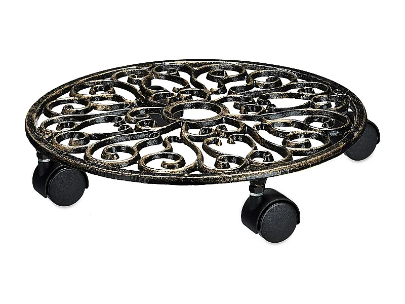 Porte-plantes à roulettes rond 33.5 x 33.5 x 7.5 cm 13_0002225