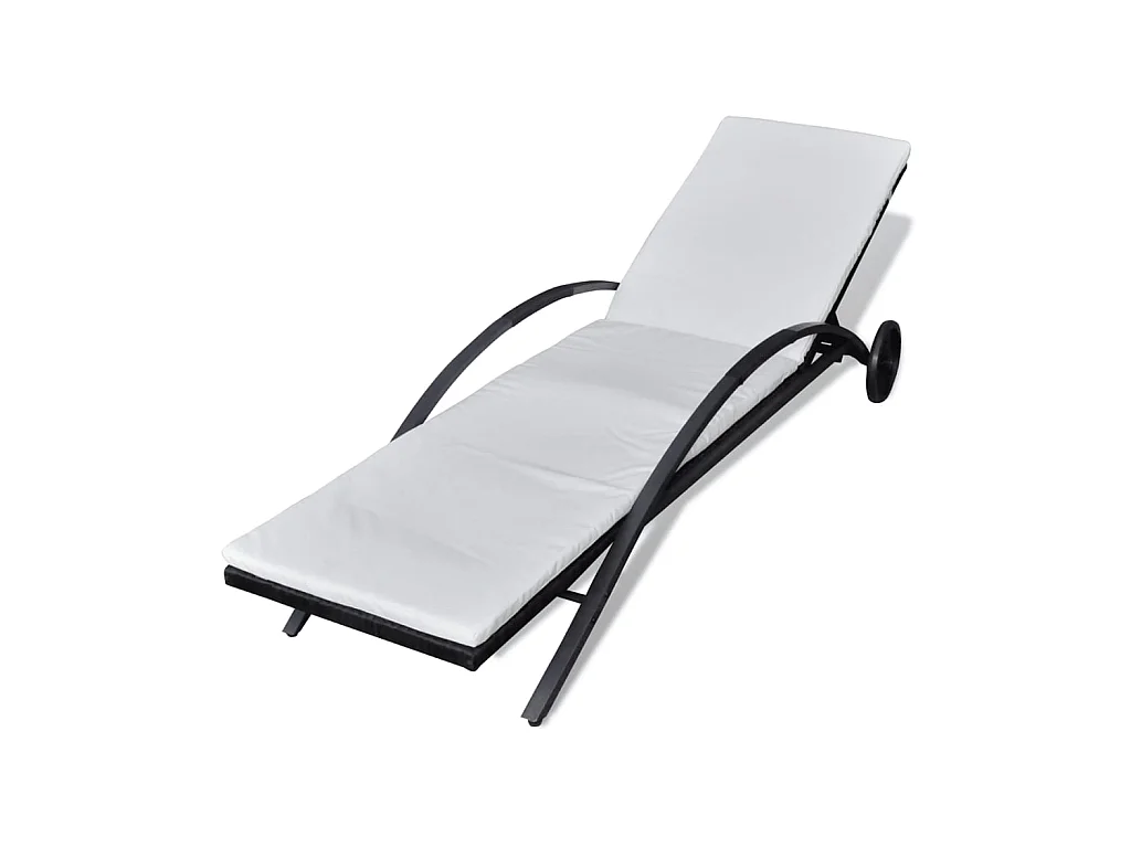 Transat chaise longue bain résine noire 200 x 65 x 39 cm 02_0012451