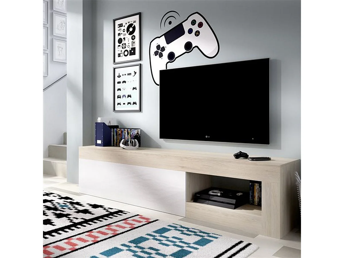 Meuble TV Lebo Blanc - Naturel