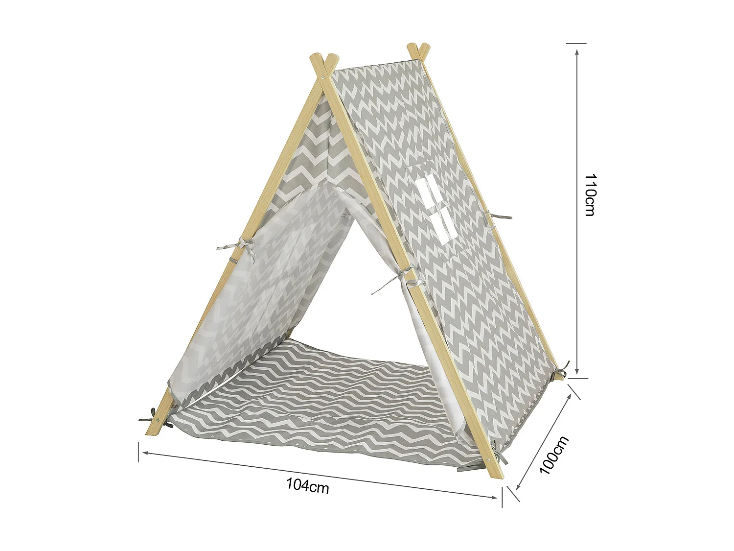 Tente Tipi Enfant pour Garçon et Fille Teepee Tente de Jeu  OSS02-HG SoBuy