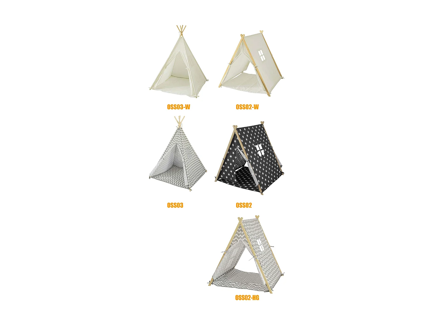 Tente Tipi Enfant pour Garçon et Fille Teepee Tente de Jeu  OSS02-HG SoBuy