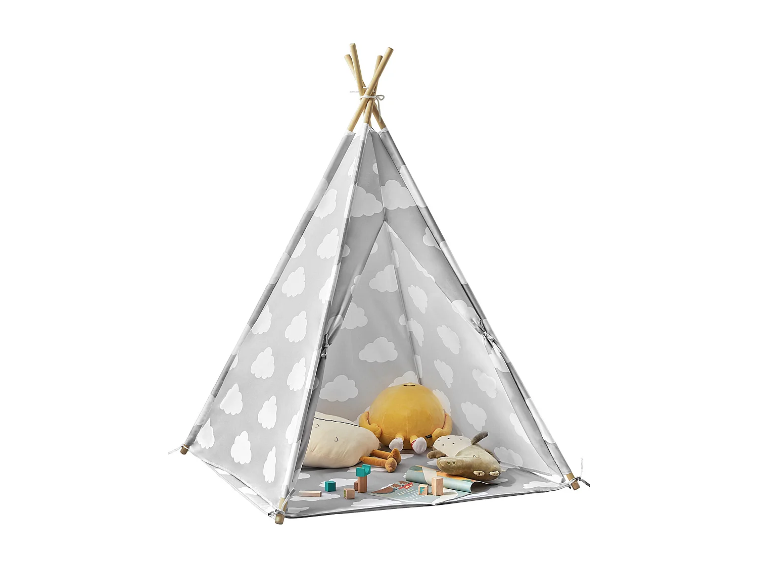 SoBuy OSS03-A01 Tipi Enfant Tente pour Enfant avec Tapis De Sol Indian Teepee Tente de Jeu pour Enfants avec Tapis