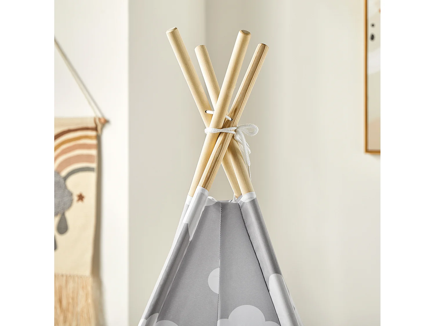 SoBuy OSS03-A01 Tipi Enfant Tente pour Enfant avec Tapis De Sol Indian Teepee Tente de Jeu pour Enfants avec Tapis