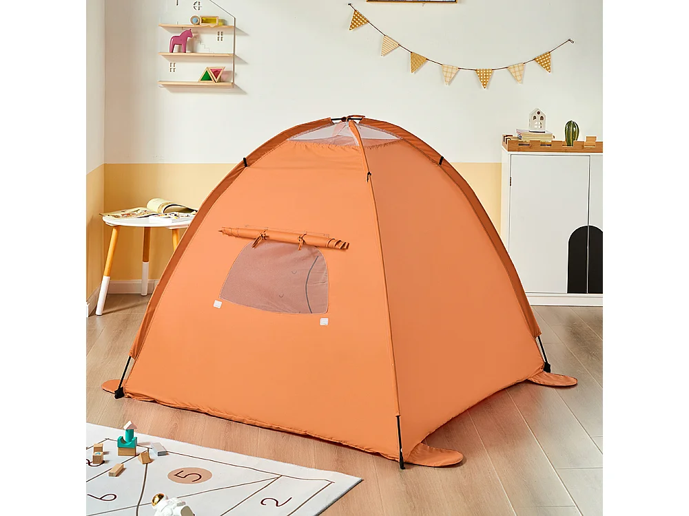 SoBuy Kinderspeeltent met draagtas, draagbaar speelhuis voor jongens en meisjes, binnen en buiten, kindercadeau, 129 x 129 x 109 cm, OSS05