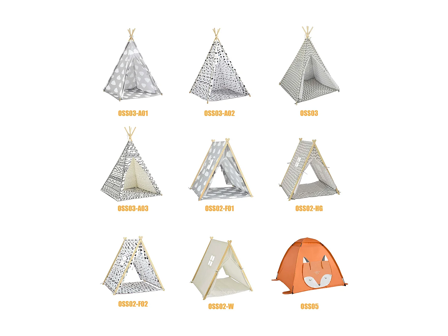 SoBuy Kinderspeeltent met draagtas, draagbaar speelhuis voor jongens en meisjes, binnen en buiten, kindercadeau, 129 x 129 x 109 cm, OSS05