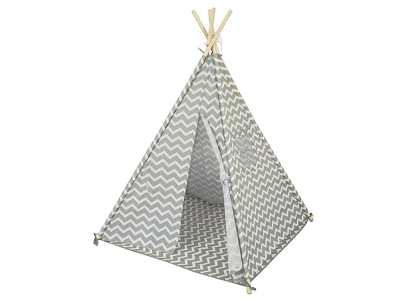 Tente tipi tipi Wigwam - tente de jeu - 4 parties - 100% coton - étoiles grises et roses