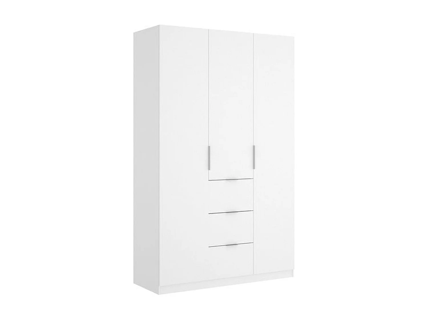 Armario Essen 3 puertas abatibles con 3 cajones blanco brillo 204x135x52 cm