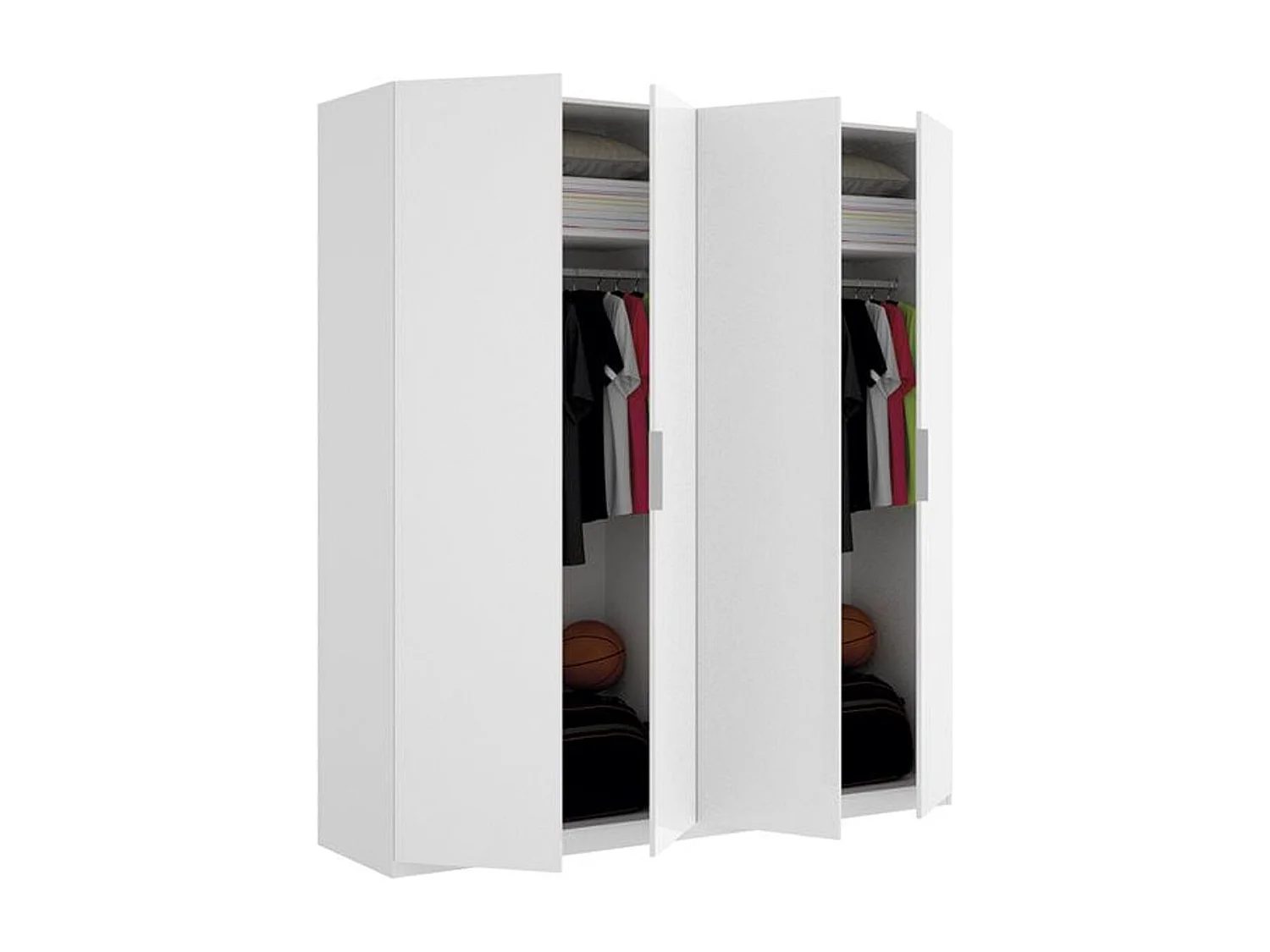 Armario Essen 4 puertas abatibles blanco brillo 204x180x52 cm
