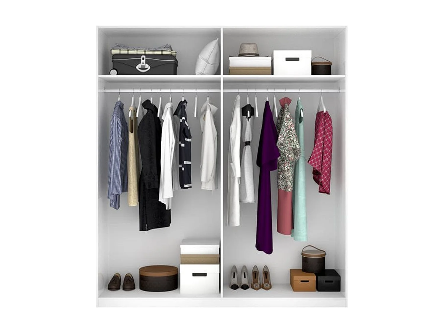 Armario Essen 4 puertas abatibles blanco brillo 204x180x52 cm