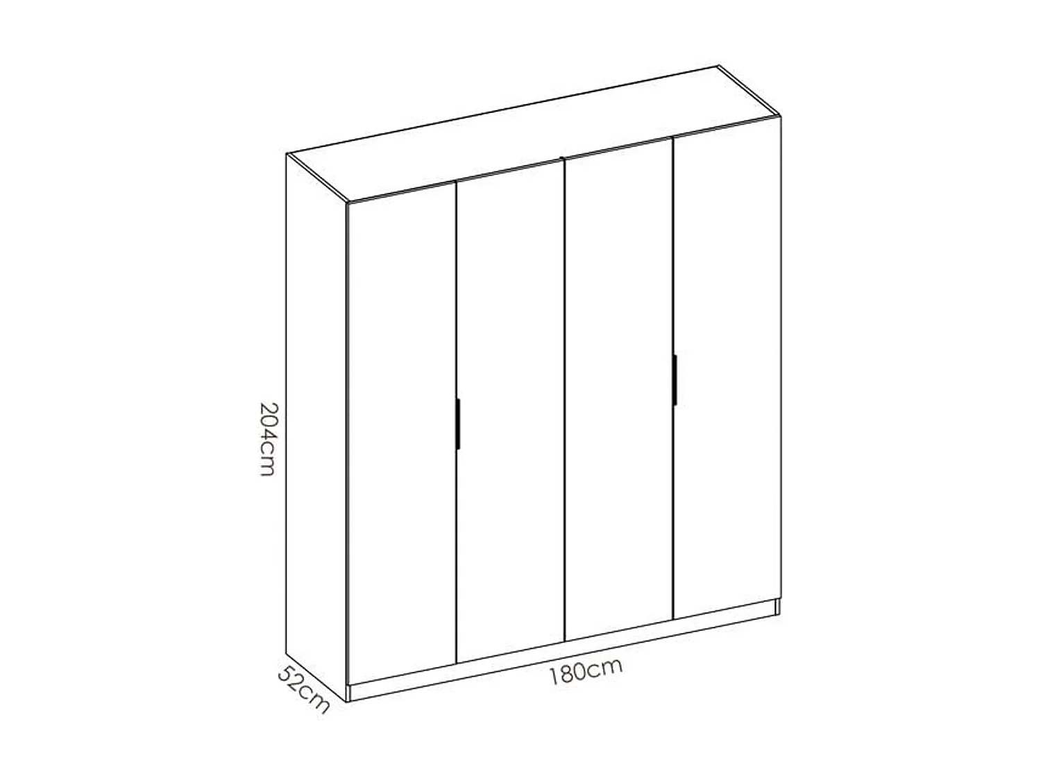 Armario Essen 4 puertas abatibles blanco brillo 204x180x52 cm