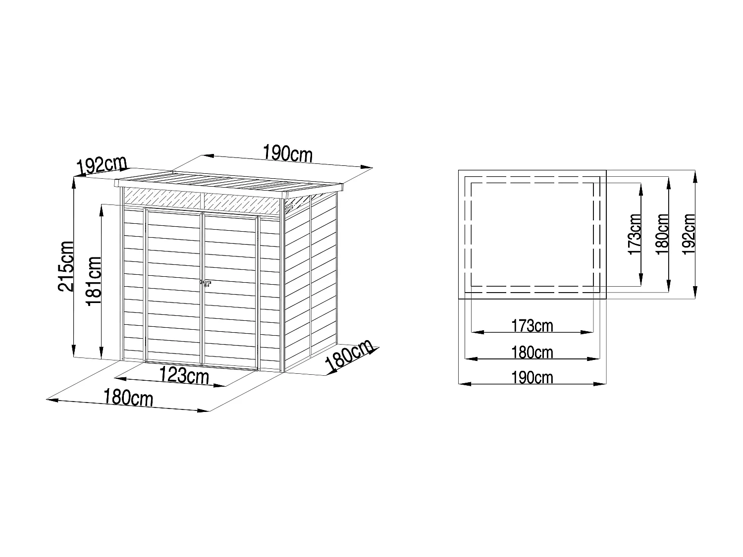 Abri de jardin en résine gris 3,65 m² avec plancher - MINARO