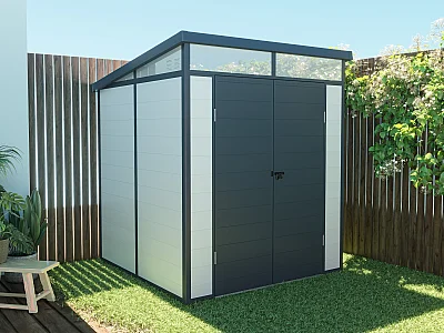 Tuinhuis in grijs hars 3,65 m² met vloer - MINARO