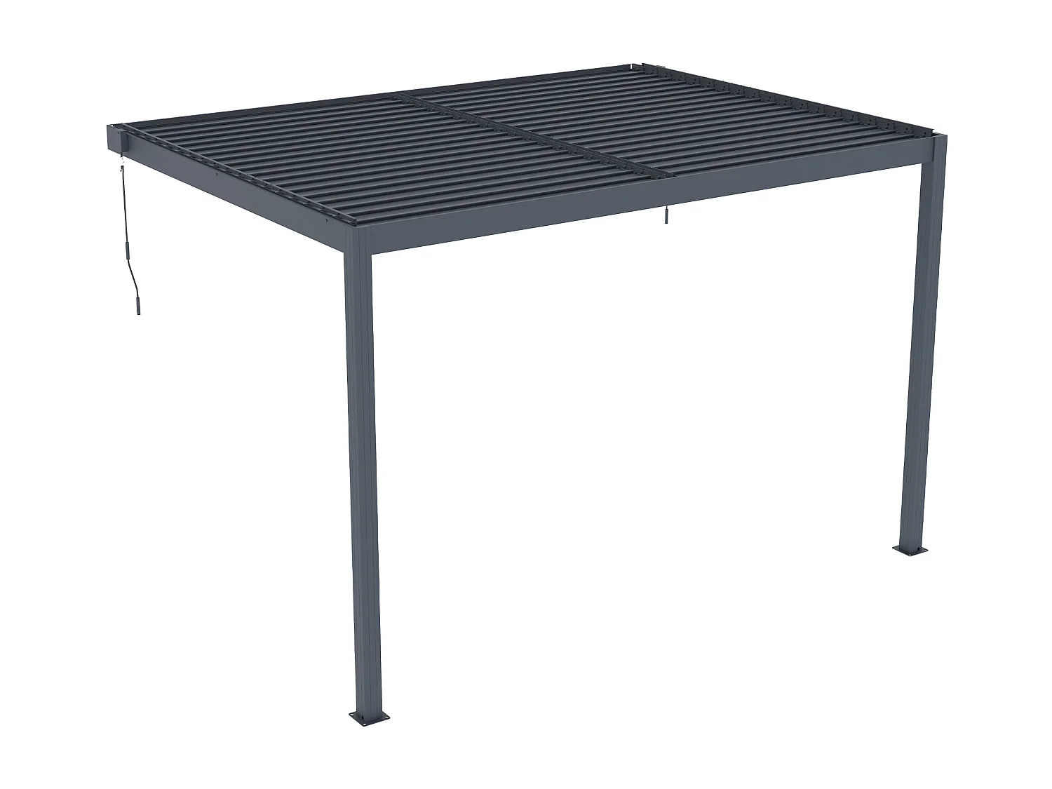 Terrassendach anlehnend bioklimatisch aus Aluminium mit verstellbaren Lamellen - 11,85 m² - MANDELLO