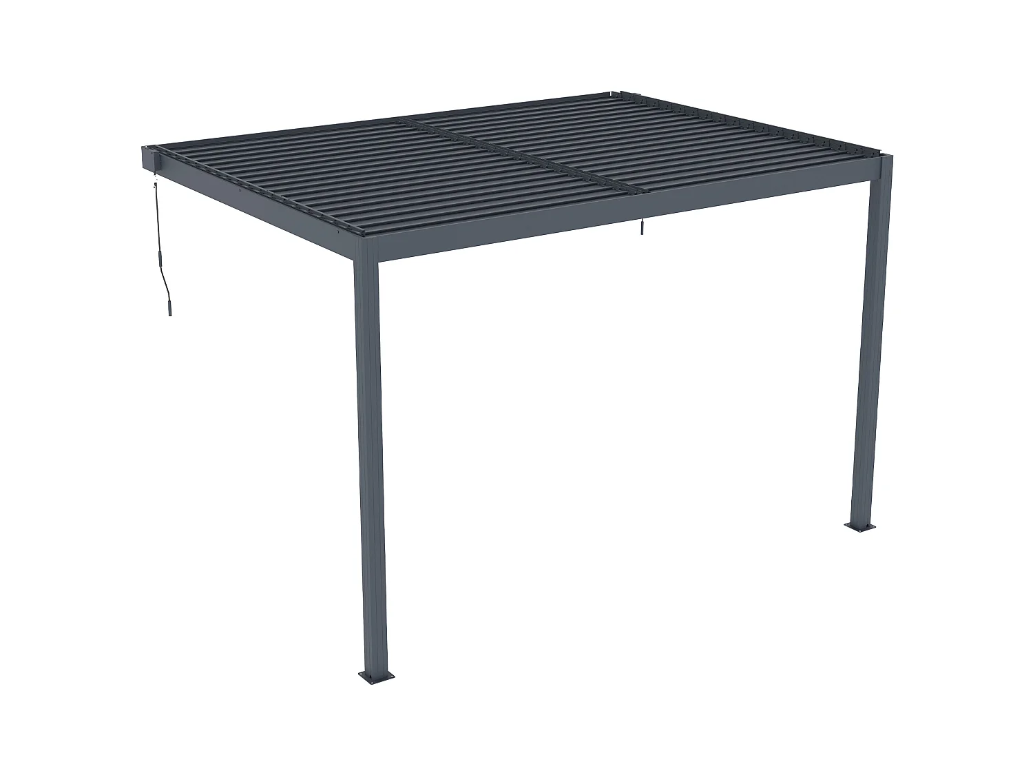 Pergola adossée bioclimatique en aluminium avec lames orientables 11,85 m² - MANDELLO