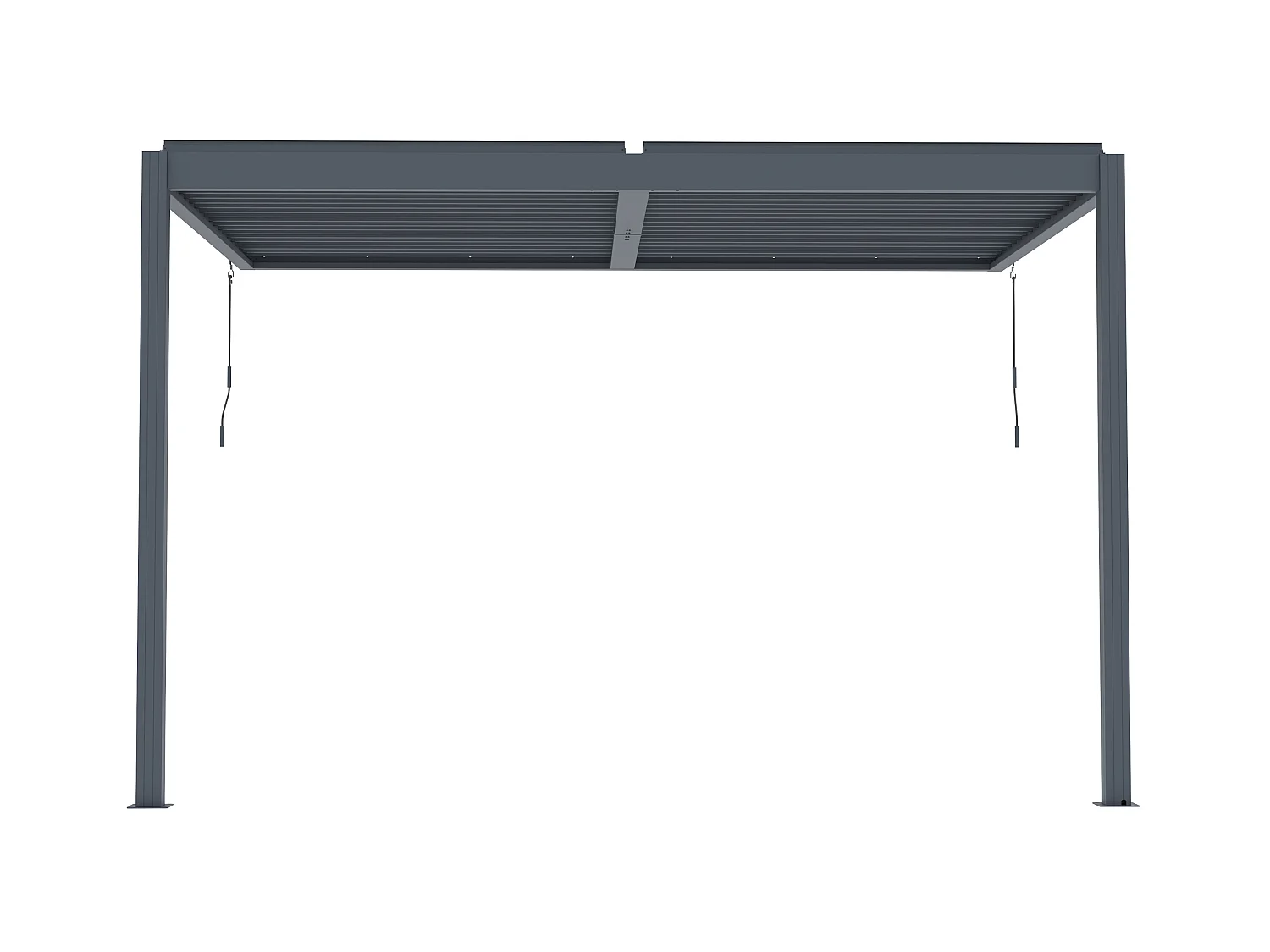 Pergola adossée bioclimatique en aluminium avec lames orientables 11,85 m² - MANDELLO