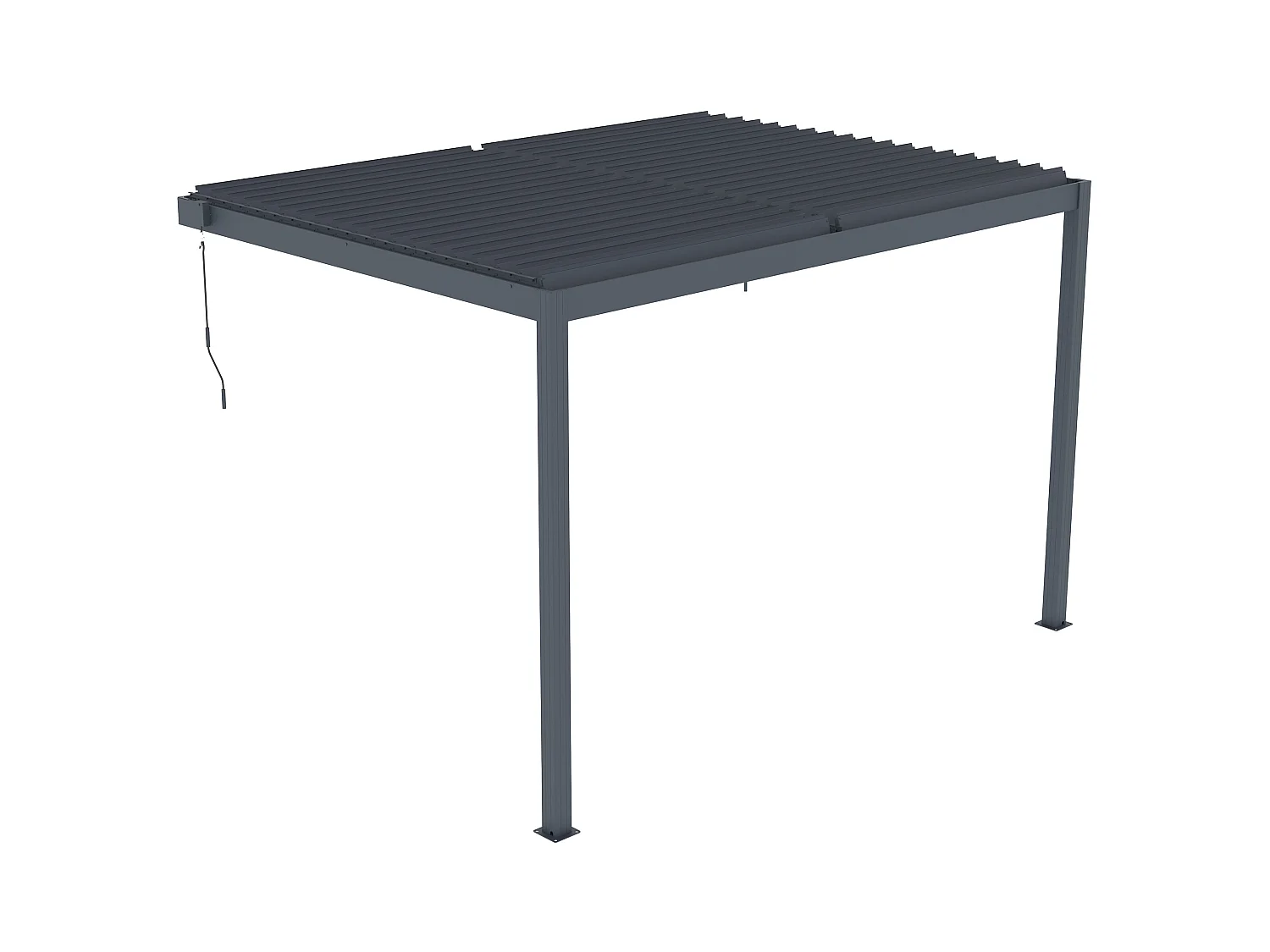 Pergola adossée bioclimatique en aluminium avec lames orientables 11,85 m² - MANDELLO