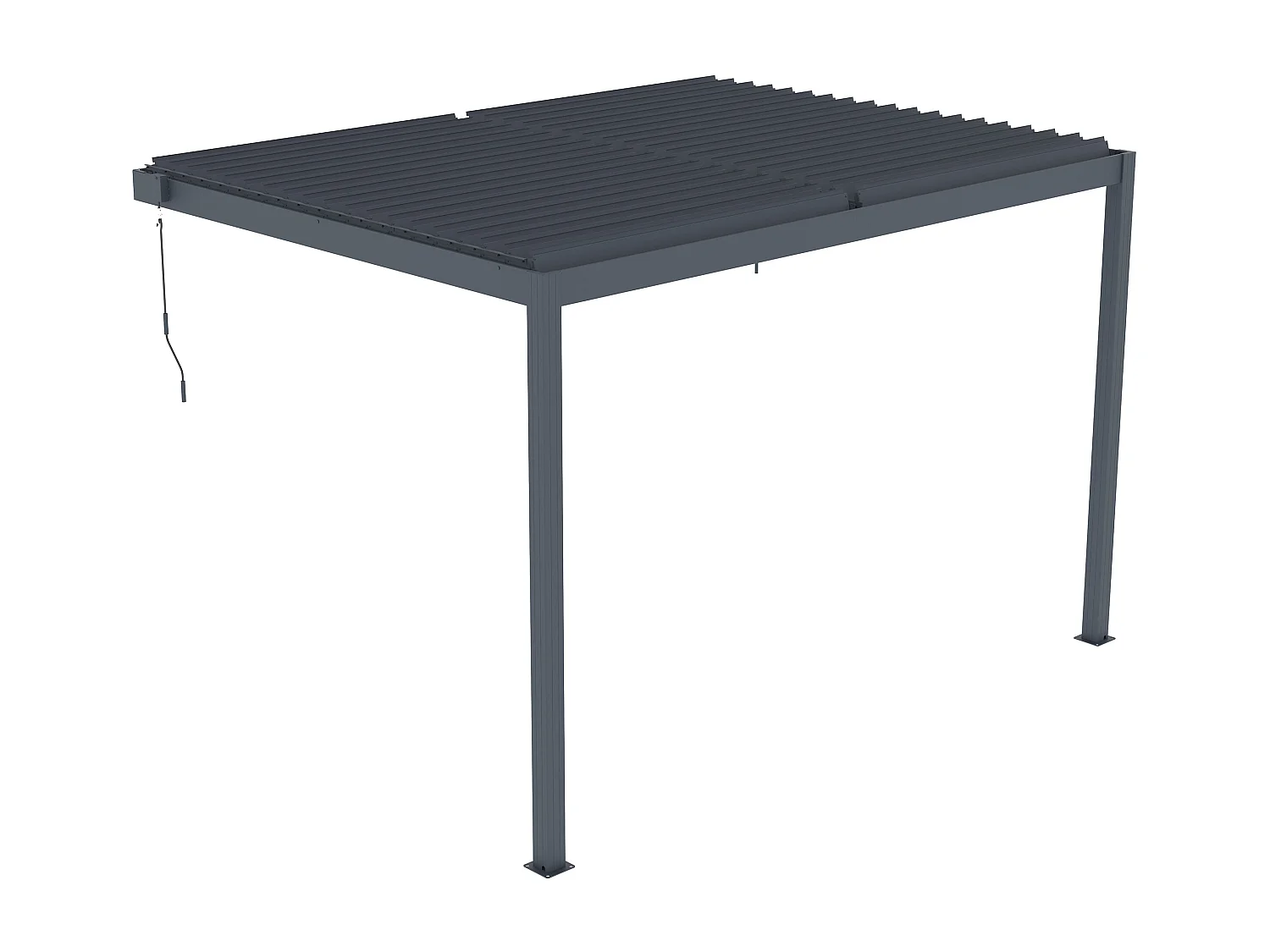 Terrassendach anlehnend bioklimatisch aus Aluminium mit verstellbaren Lamellen - 11,85 m² - MANDELLO