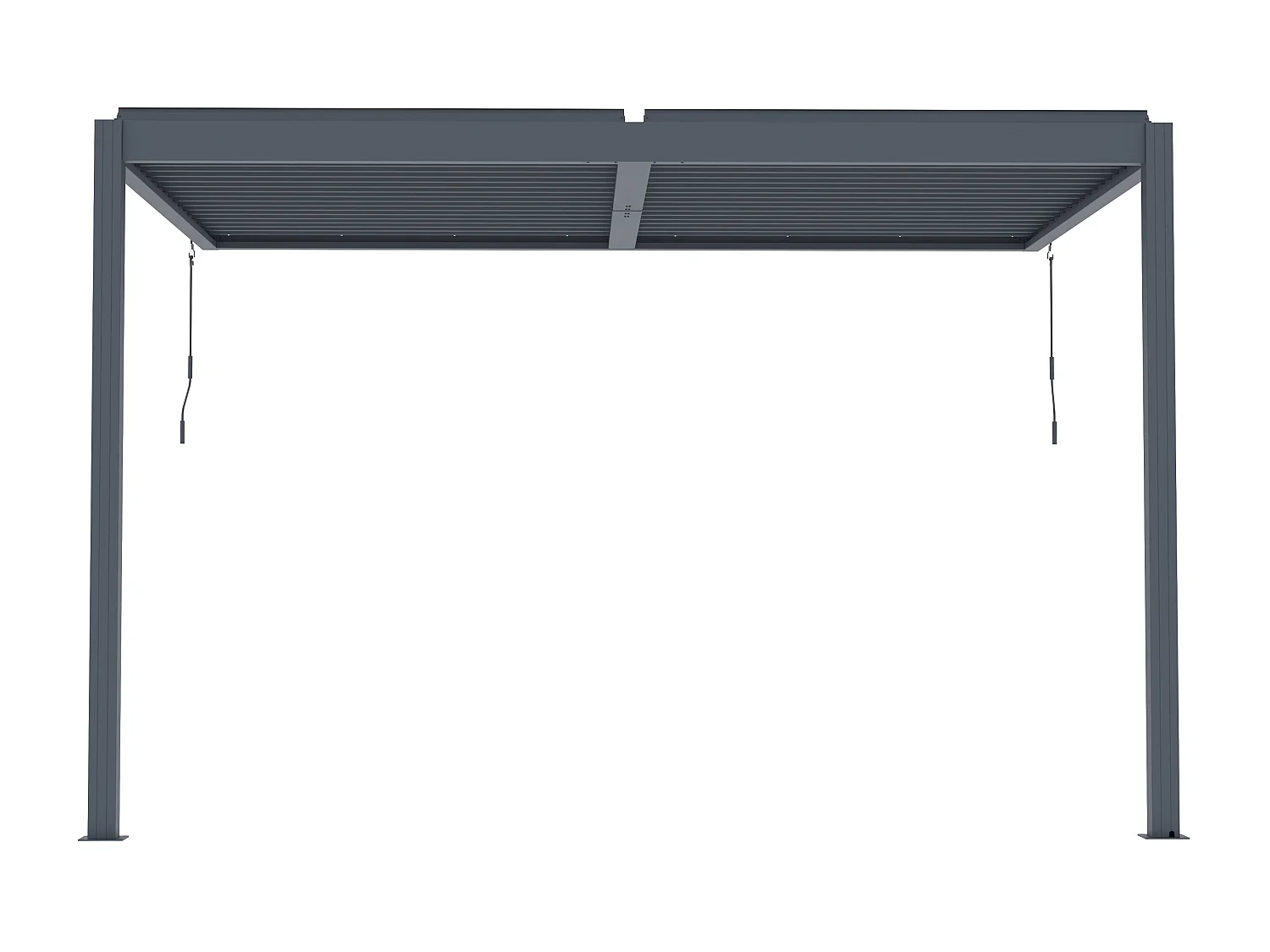 Terrassendach anlehnend bioklimatisch aus Aluminium mit verstellbaren Lamellen - 11,85 m² - MANDELLO