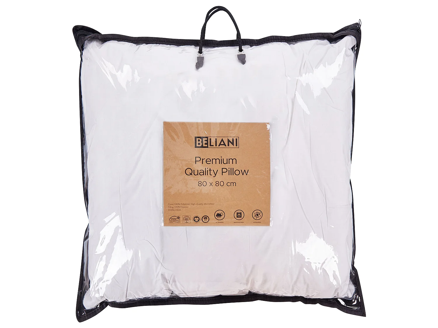 Oreiller PELISTER Haut Microfibre 80 x 80 cm Blanc