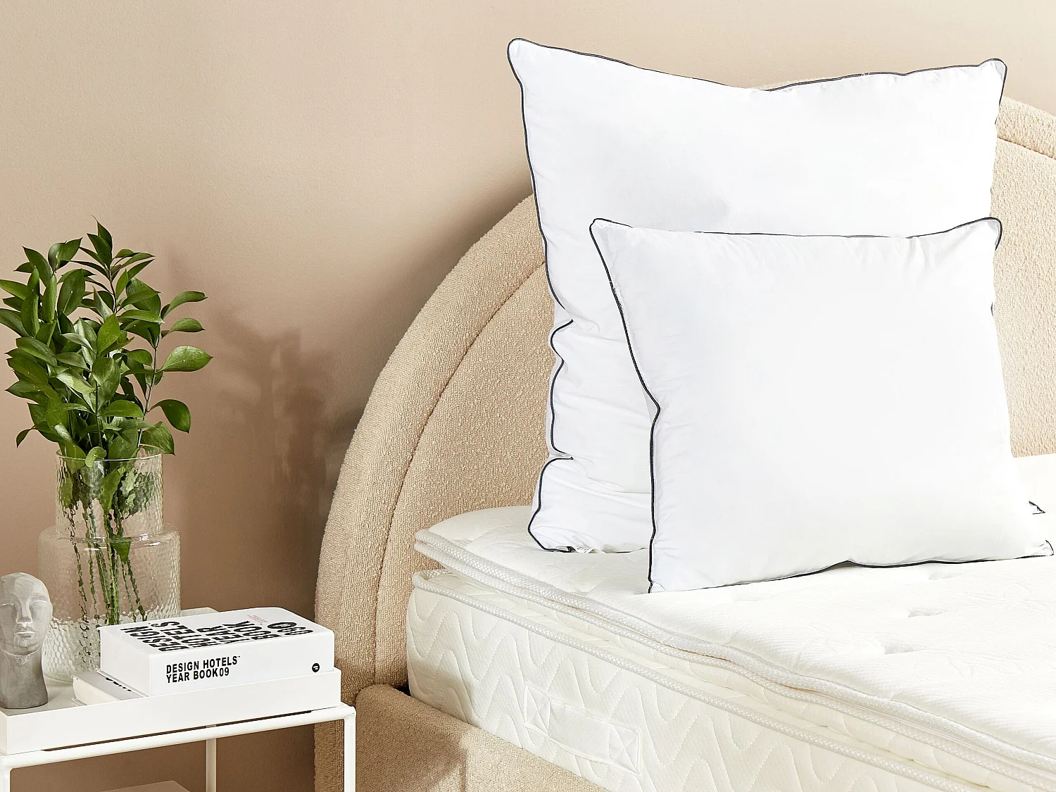 Oreiller PELISTER Haut Microfibre 50 x 60 cm Blanc