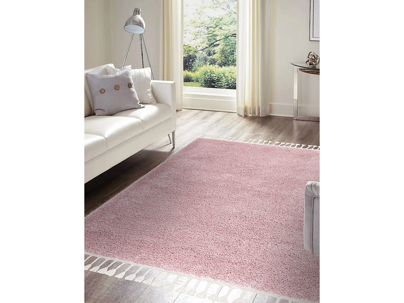 Tapijt BERBER vierkant 9000 rozekleuring marokkaanse shaggy 160x160 cm