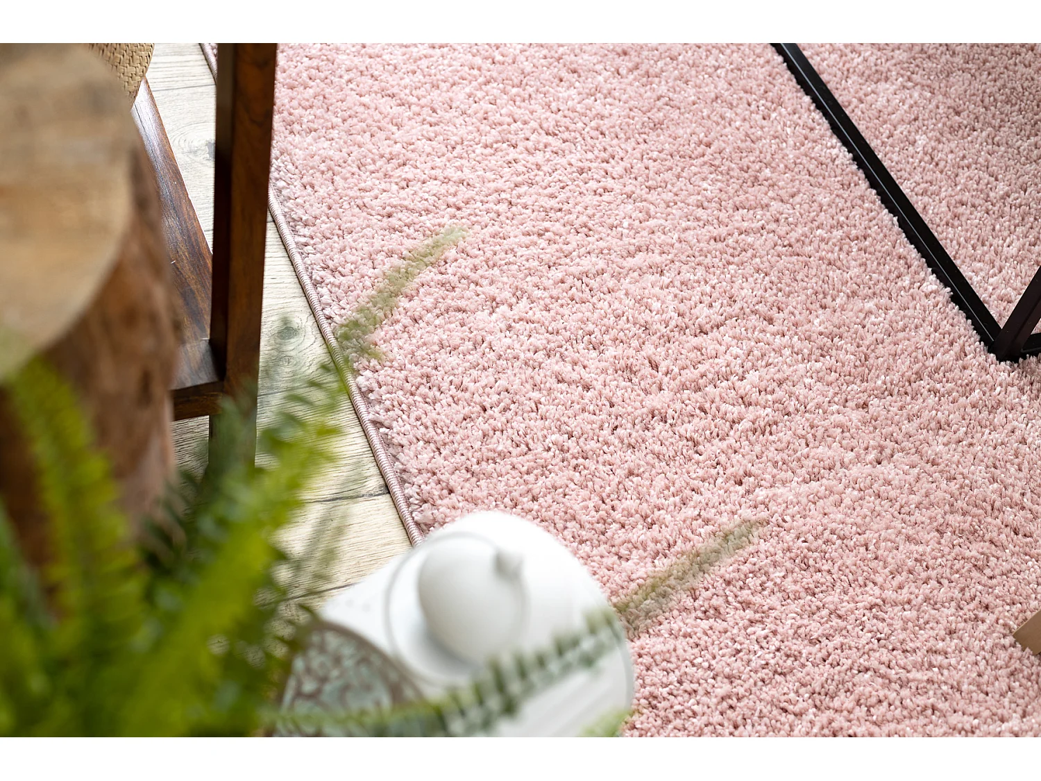 Tapijt BERBER vierkant 9000 rozekleuring marokkaanse shaggy 160x160 cm