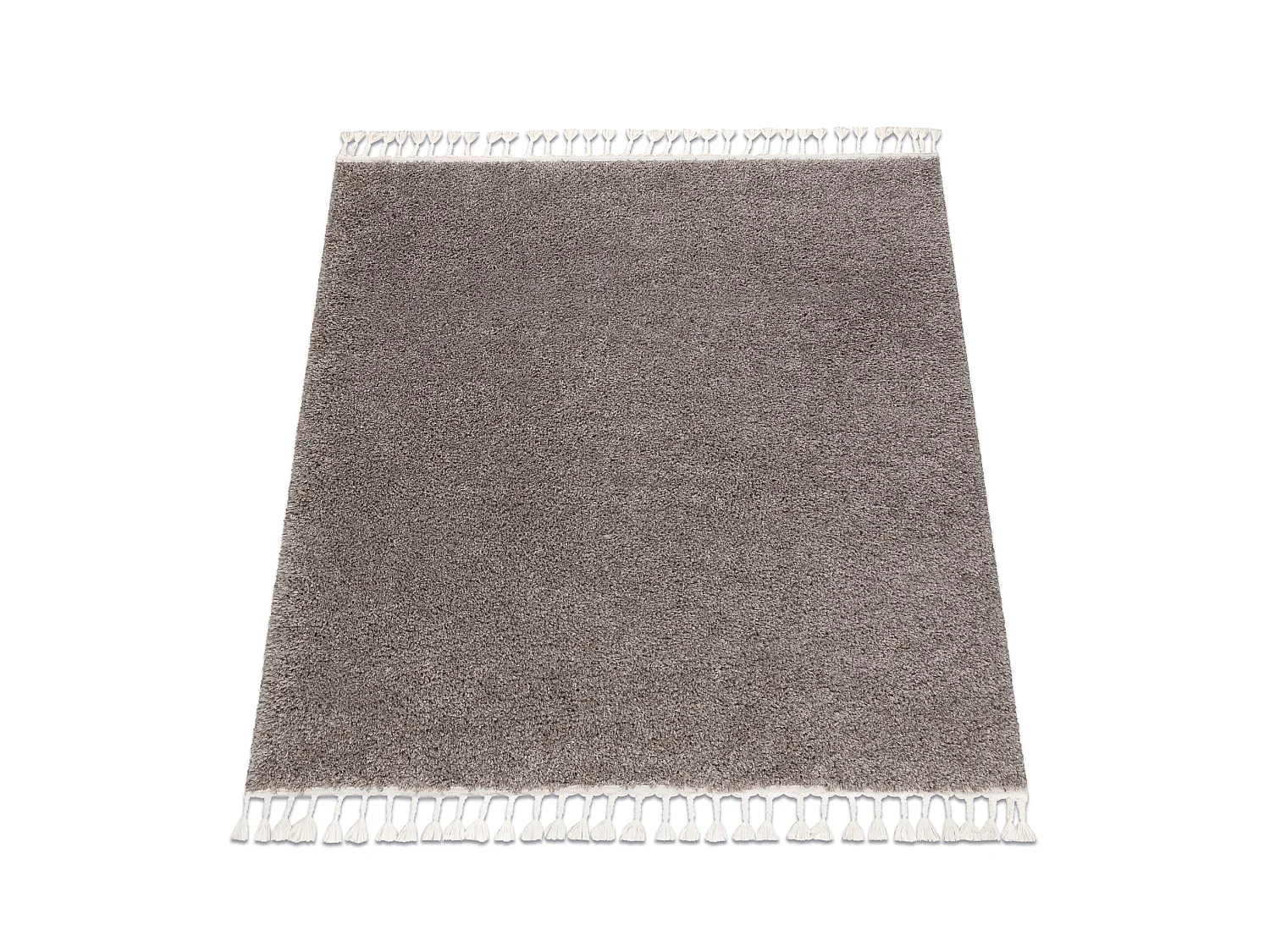 Tapis BERBER carré 9000 marron Franges berbère marocain shaggy 160x160 cm