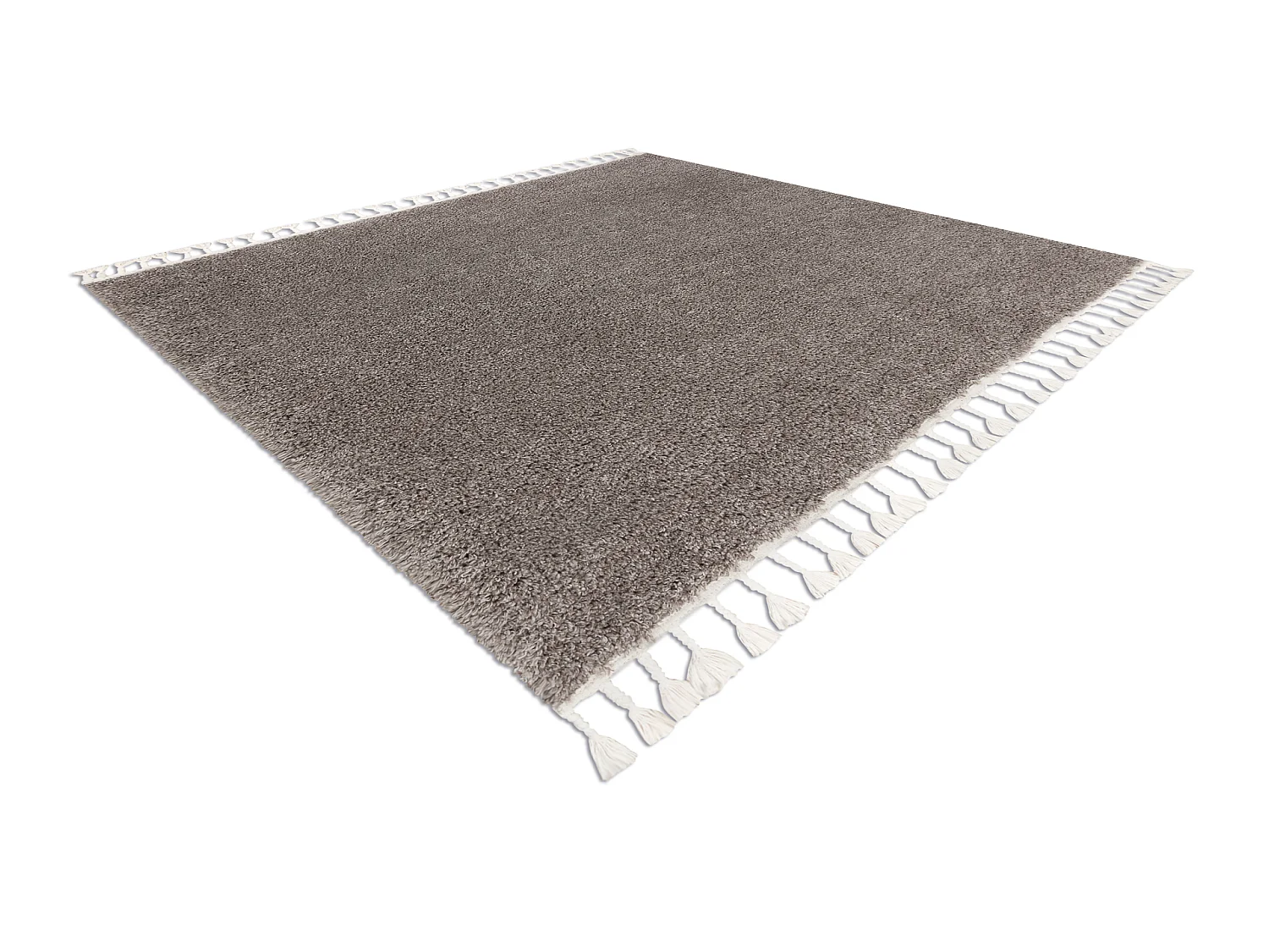 Tapis BERBER carré 9000 marron Franges berbère marocain shaggy 160x160 cm