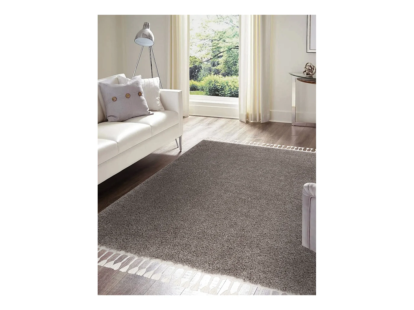 Tapis BERBER carré 9000 marron Franges berbère marocain shaggy 160x160 cm