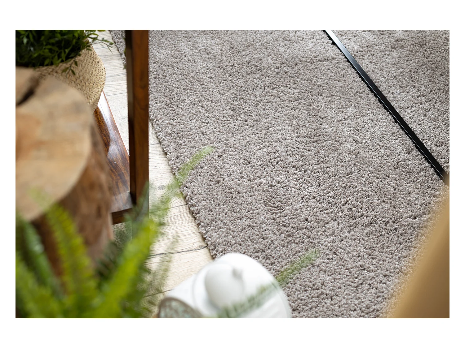 Tapis BERBER carré 9000 marron Franges berbère marocain shaggy 160x160 cm