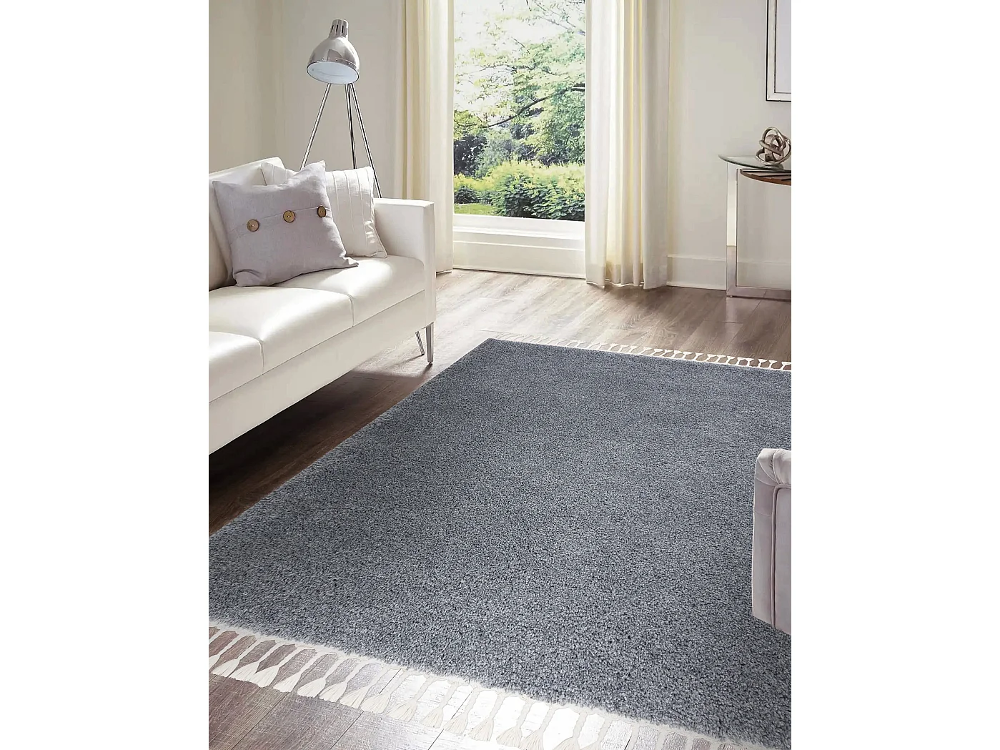 Tapijt BERBER vierkant 9000 grijs marokkaanse shaggy 160x160 cm