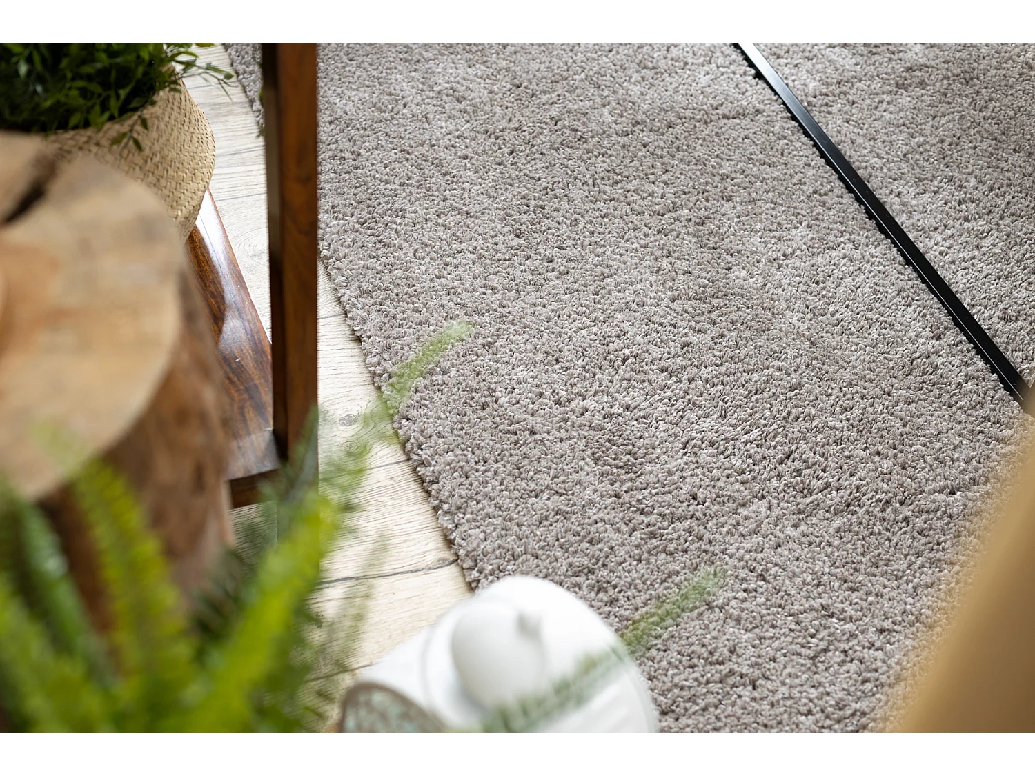 Tapijt BERBER vierkant 9000 bruin marokkaanse shaggy 120x120 cm