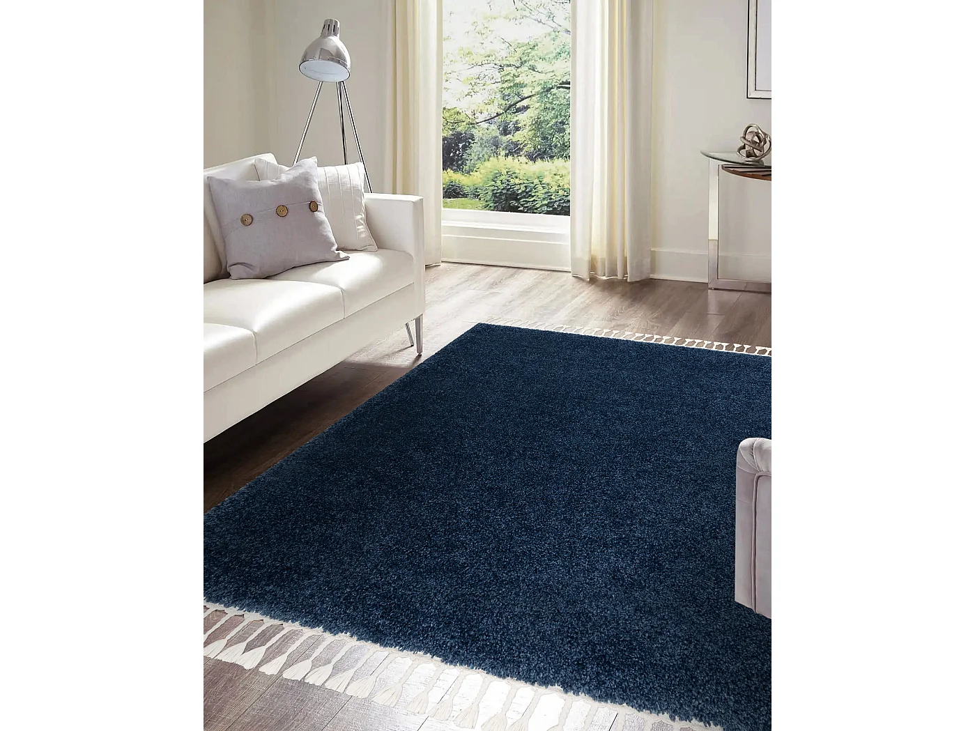 Tapijt BERBER vierkant 9000 marine marokkaanse shaggy 160x160 cm