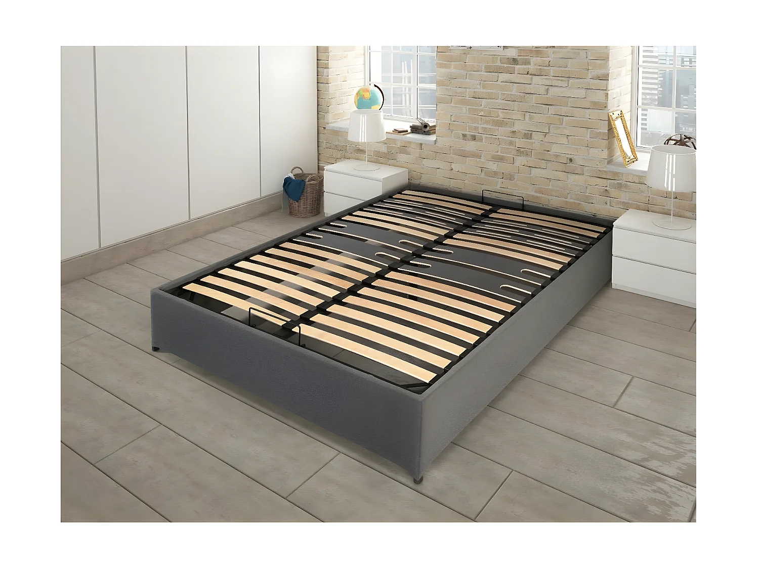 Opbergbed met opbergruimte 160x200cm - Oorsprong Frankrijk