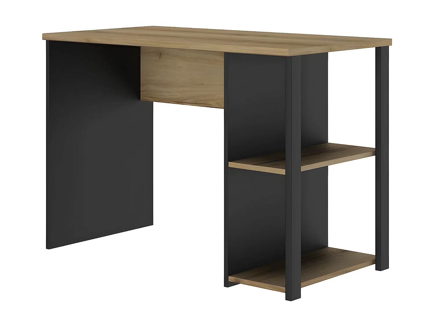 Bureau Industriel avec Étagères L107 cm - Soan