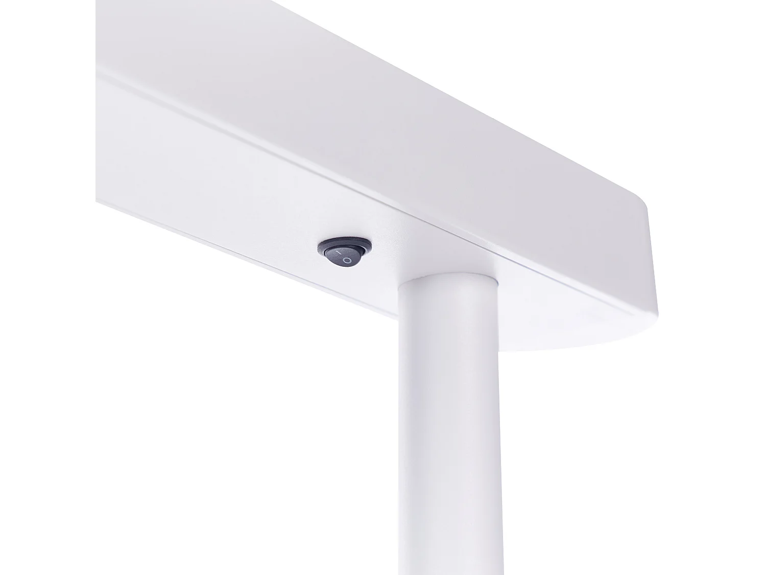 LED-Stehlampe Metall weiß 186cm eckig mit langem Kabel und Schalter Perseus