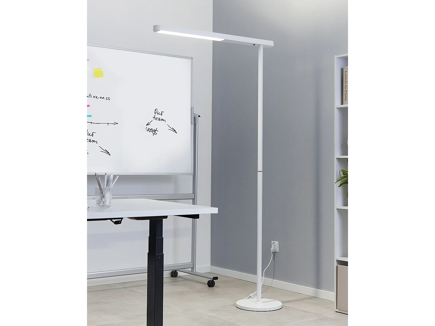LED Stehlampe PERSEUS Metall Weiss