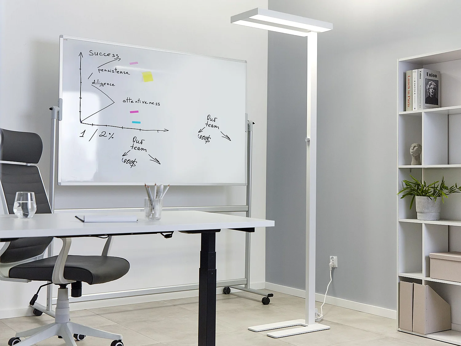 LED staande lamp TAURUS Met dimmer Metaal Wit