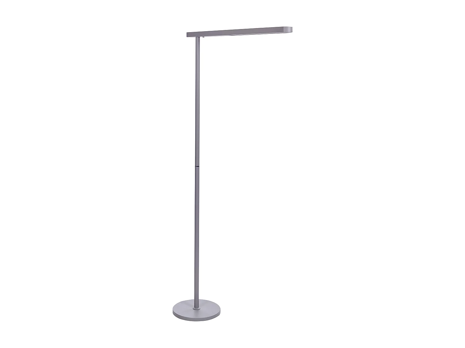 LED-Stehlampe Metall silber 186cm eckig mit langem Kabel und Schalter Perseus