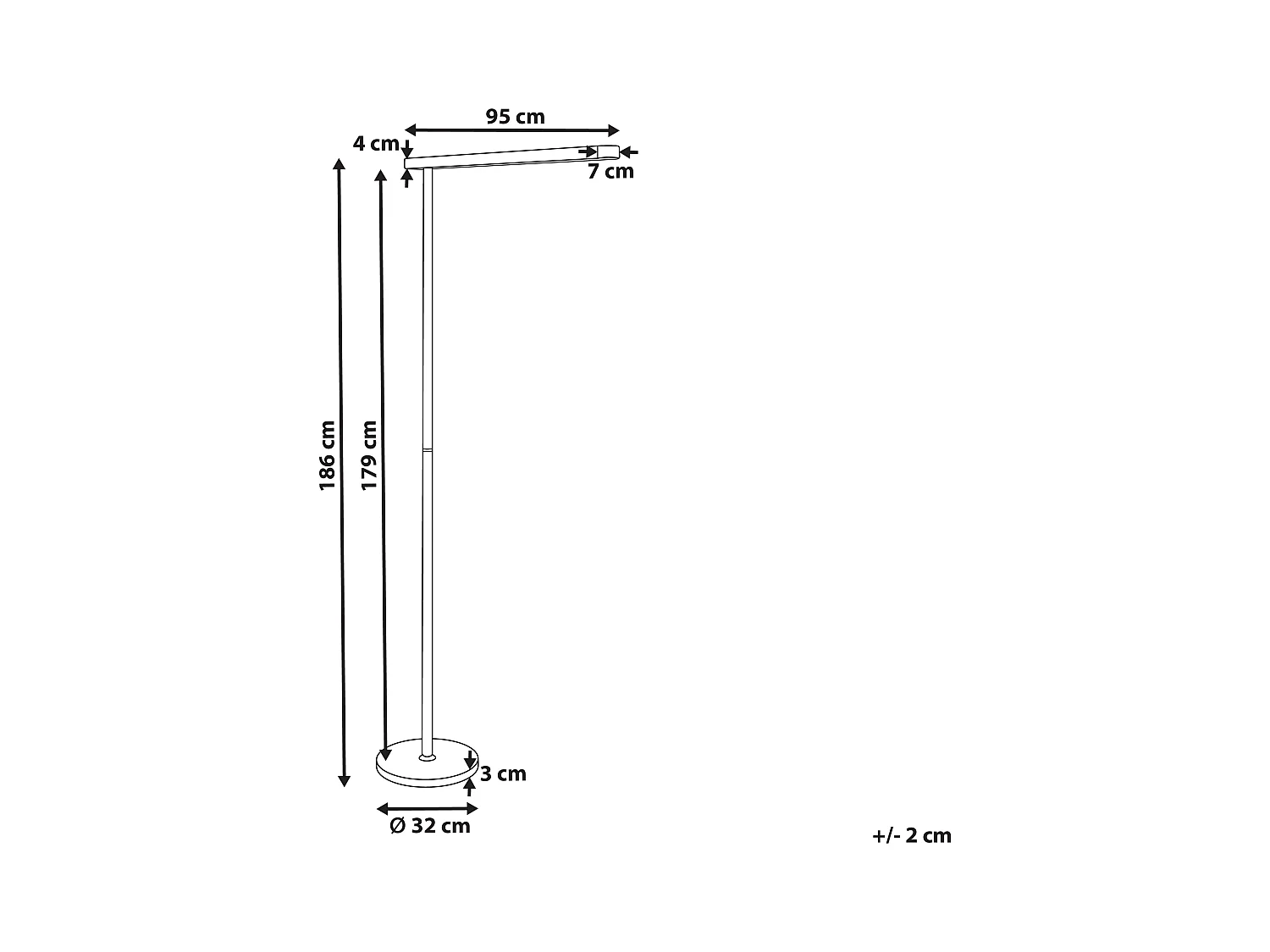 Lampadaire LED PERSEUS Métal Noir