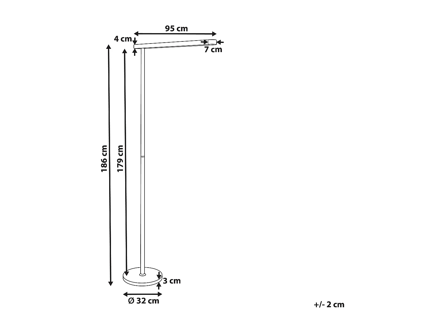 Lampadaire LED PERSEUS Métal Noir