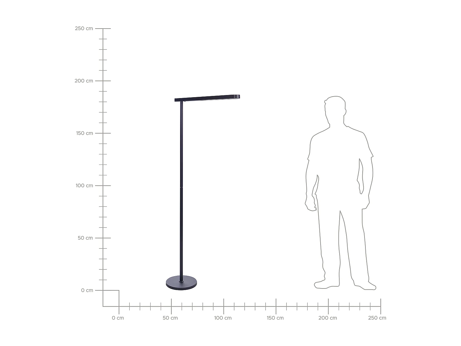 Lampadaire LED PERSEUS Métal Noir