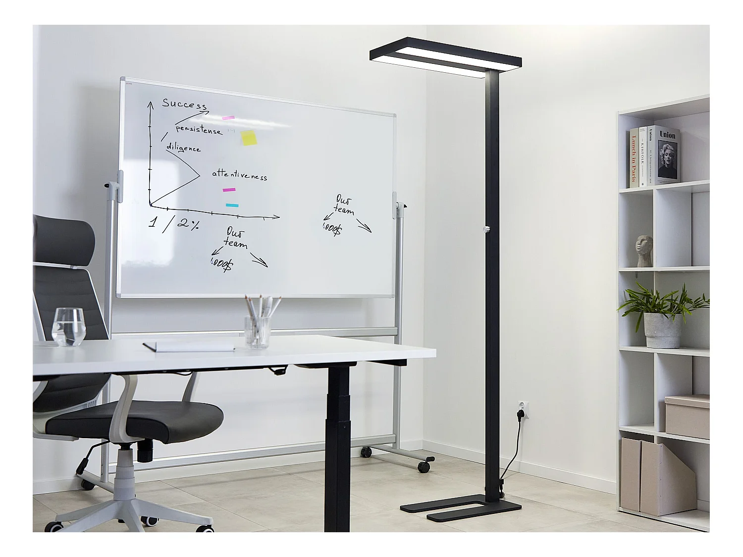 LED-Stehlampe Metall schwarz 197cm mit Schalter dimmbar rechteckig modern Taurus