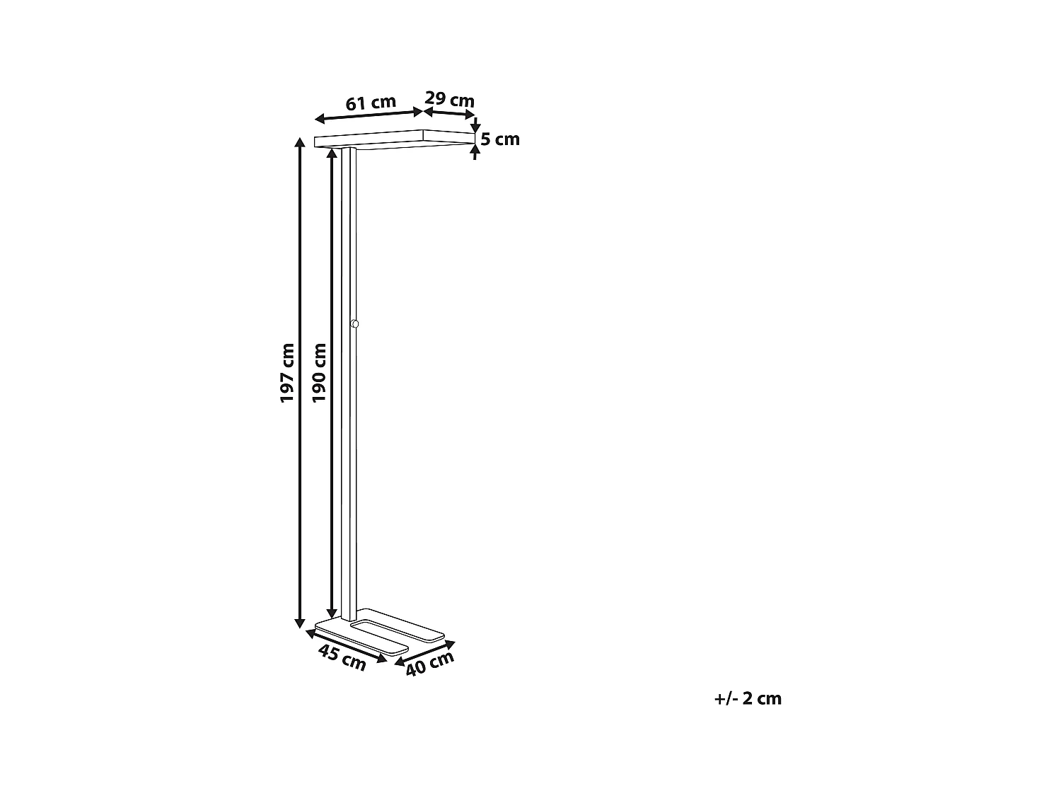 LED-Stehlampe Metall schwarz 197cm mit Schalter dimmbar rechteckig modern Taurus