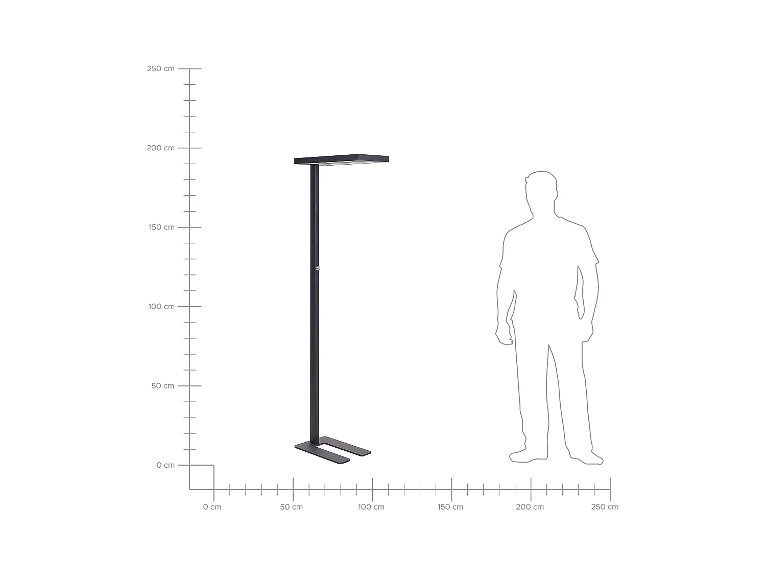 LED-Stehlampe Metall schwarz 197cm mit Schalter dimmbar rechteckig modern Taurus