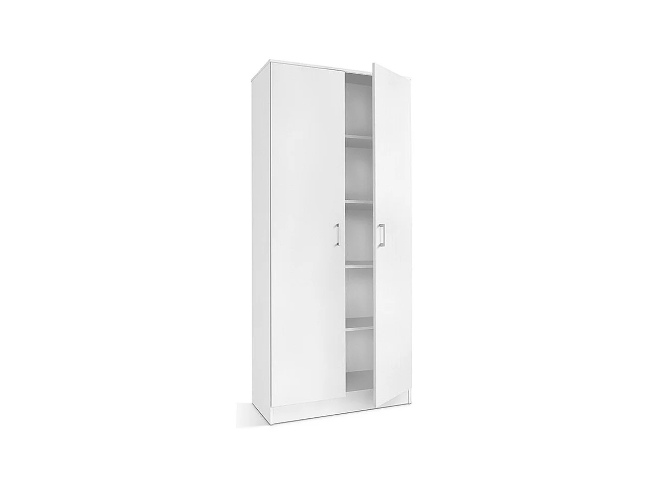 Armoire REY – 2 portes – 80×180 cm – Blanc – Moderne